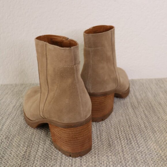 Korks by Kork-Ease Esmerelda Ankle Boots Women’s 10 M Taupe Suede Block Heel Zip - Picture 7 of 16